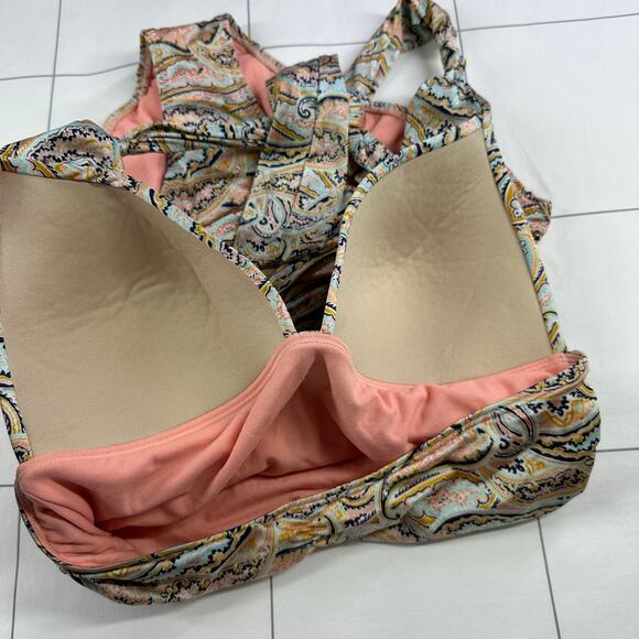 Athleta Swimsuit Womens Medium Aqualuxe Paisley Halter One Piece Resort Travel - Picture 8 of 11